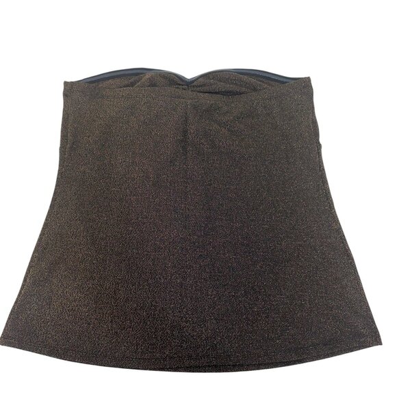 Torrid  Womens Strapless Ruched Top Size 2 Brown Metallic Sparkle - Picture 9 of 12